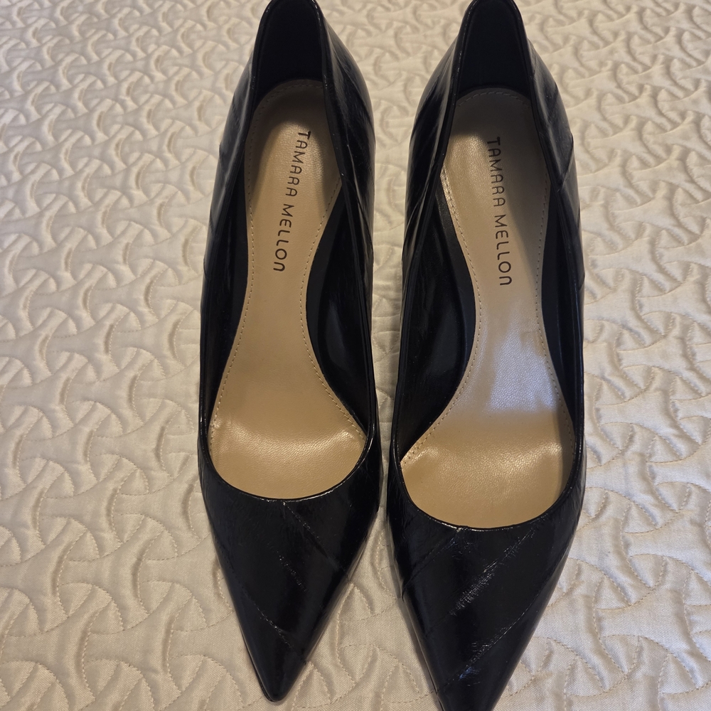 Tamara Mellon Black Eel Leather Pumps 105mm Brand New Without Original Box
